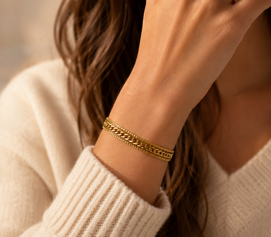 Brazalete Georgina chapado en oro