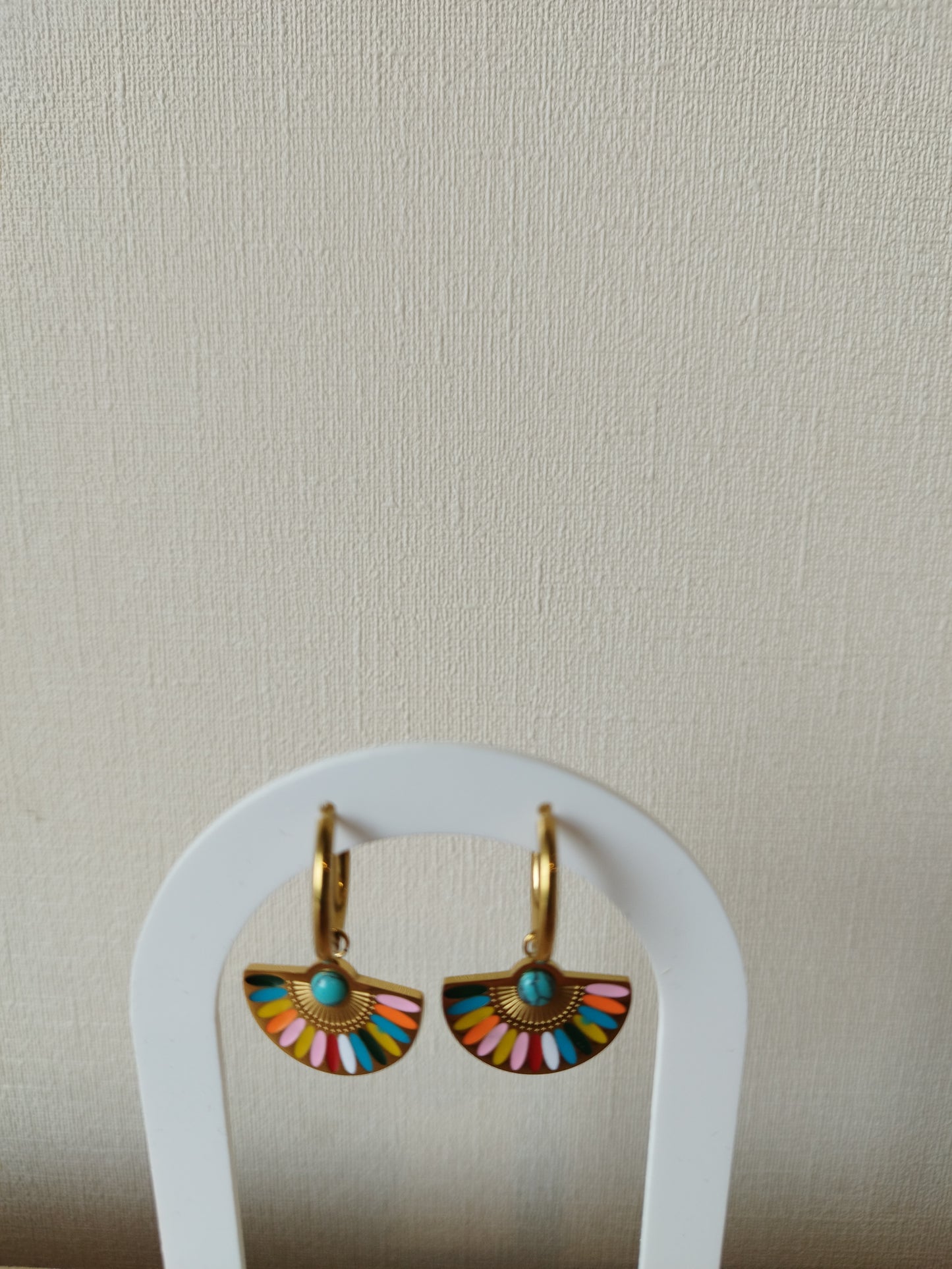 Aros Arcoiris Chapado en Oro