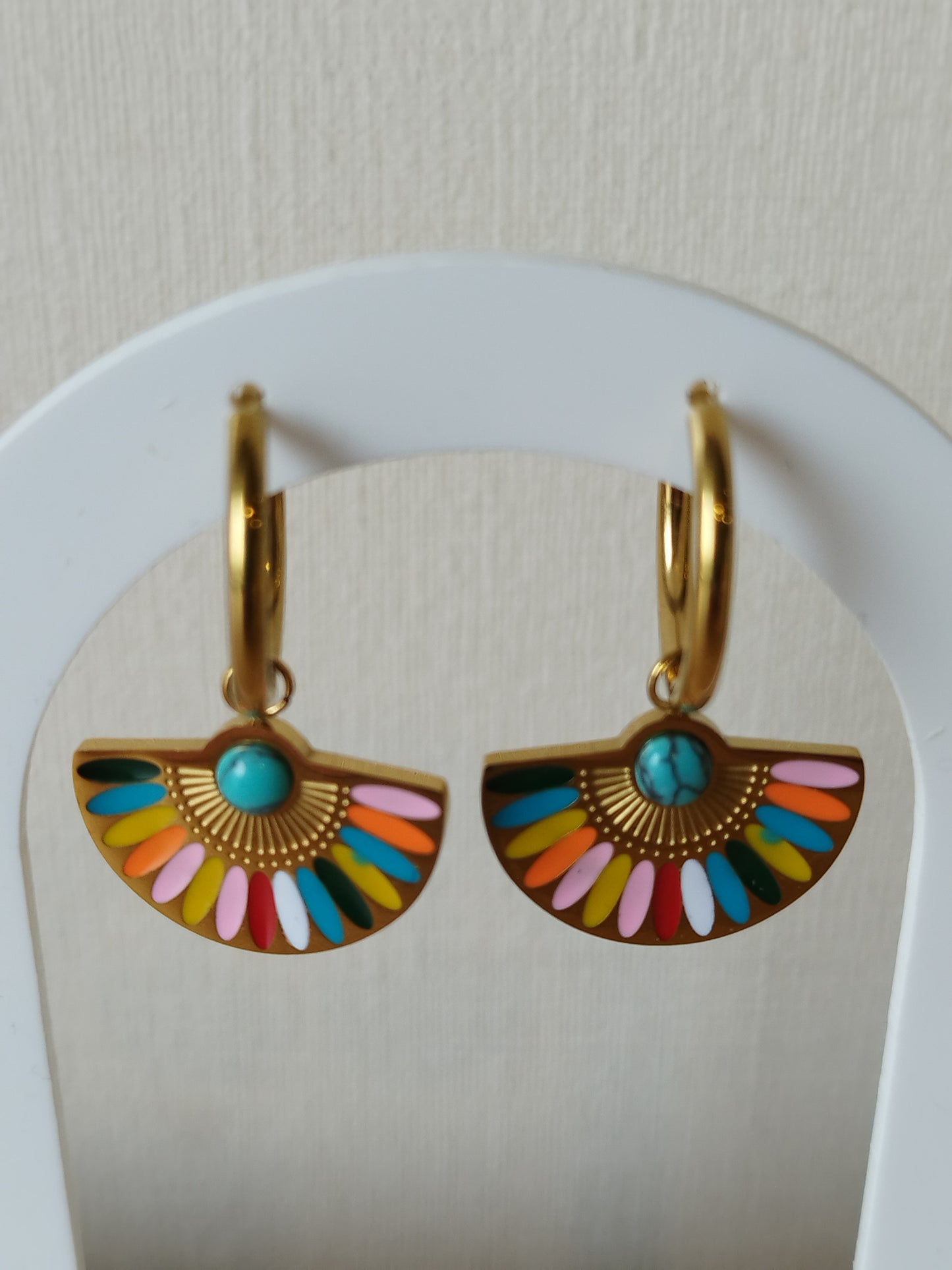 Aros Arcoiris Chapado en Oro