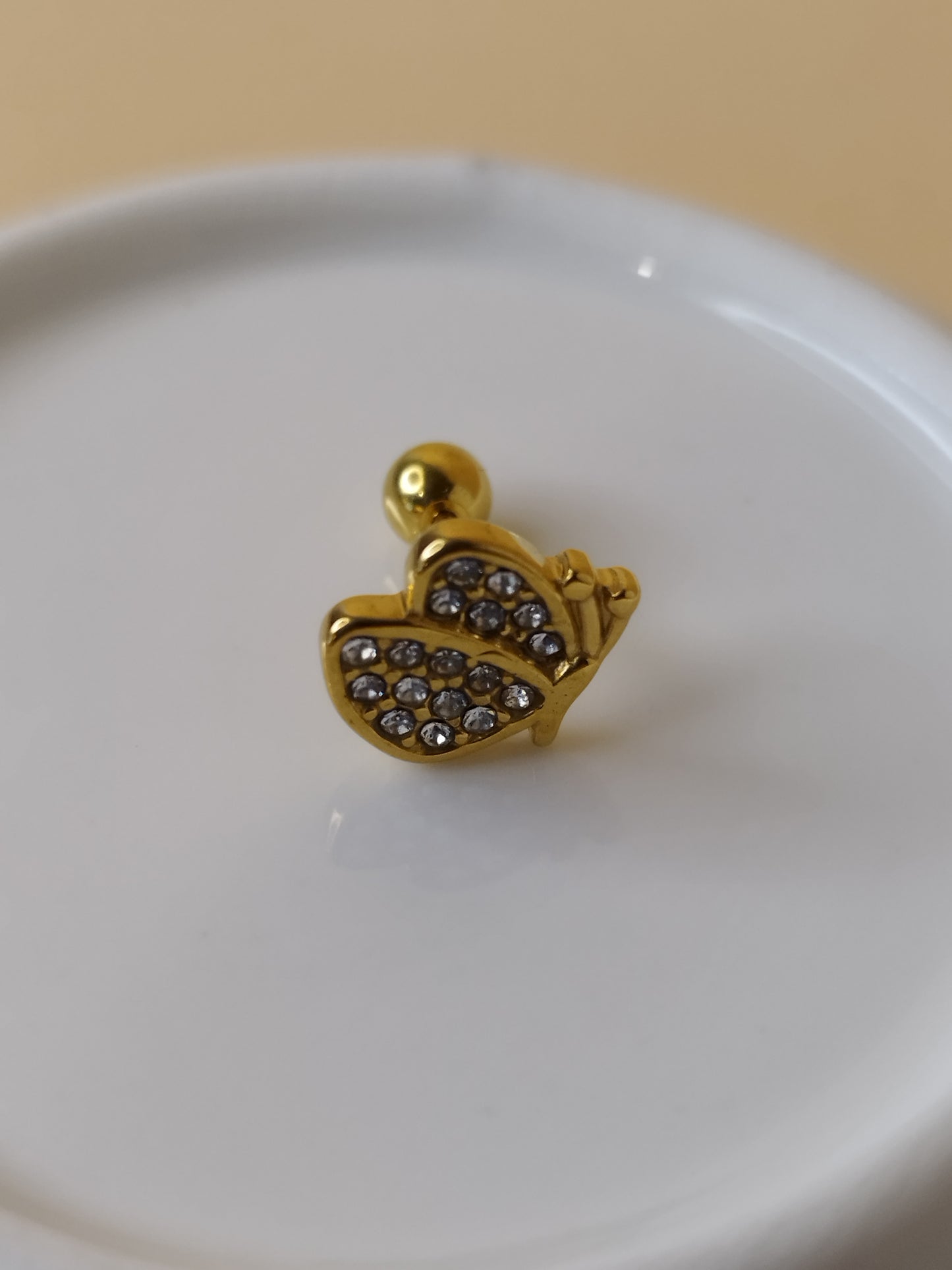 Aros Mariposa Chapado en Oro