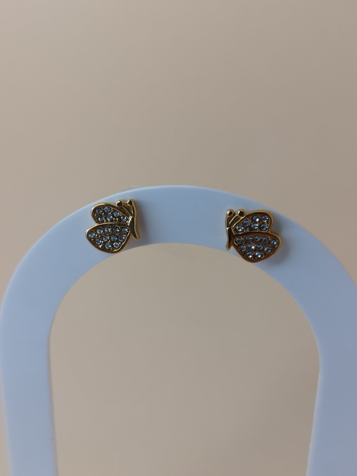 Aros Mariposa Chapado en Oro