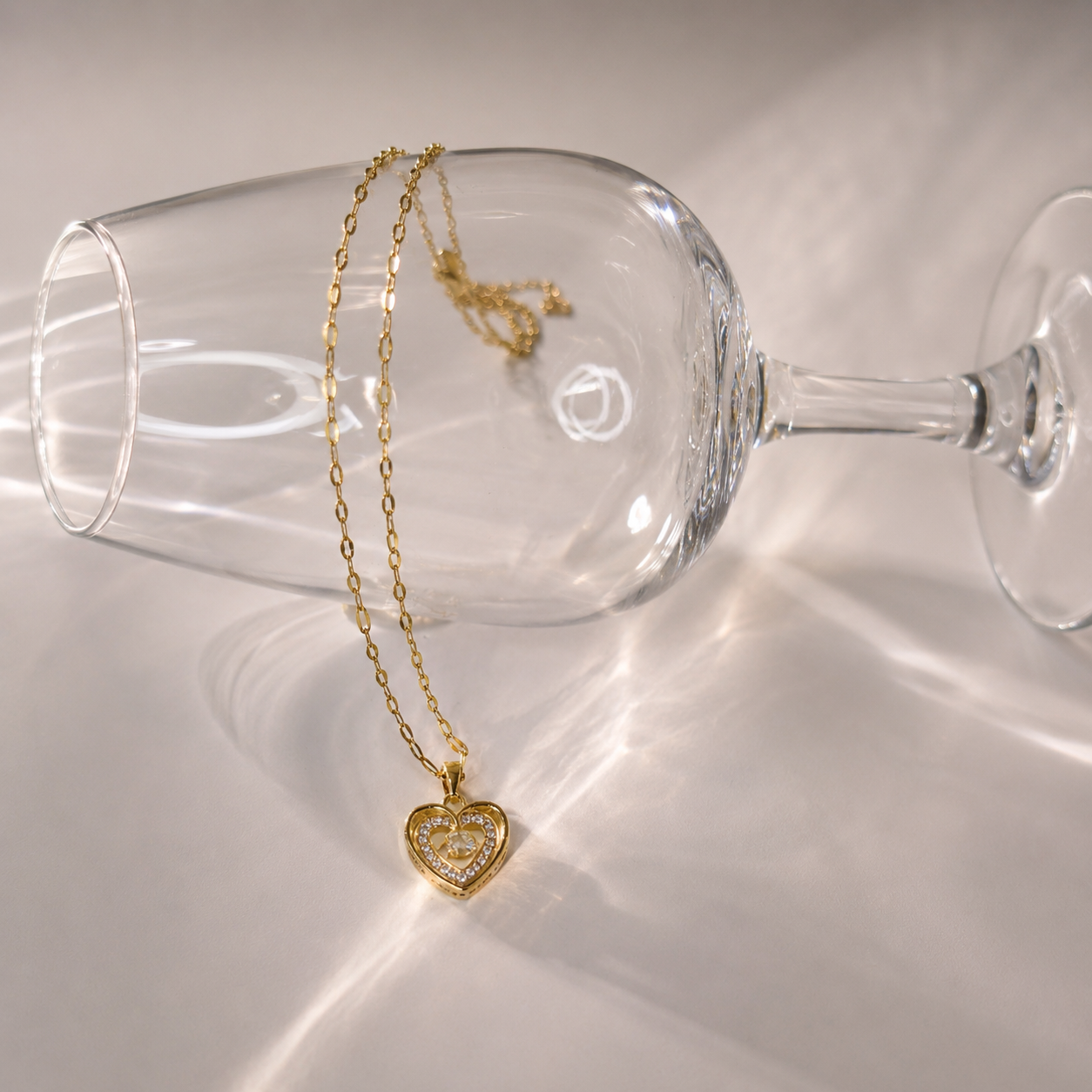 Collar Corazón Chapado en Oro