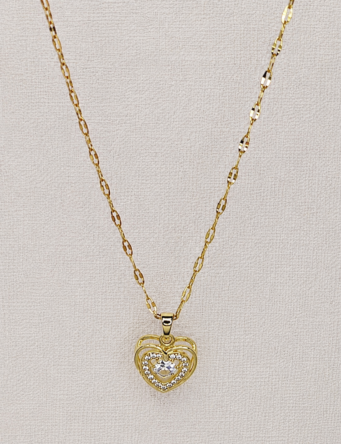 Collar Corazón Chapado en Oro